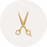 Effilierschere (Ausdünnungsschere) für feines Ausdünnen und natürliche Textur im Barbershop